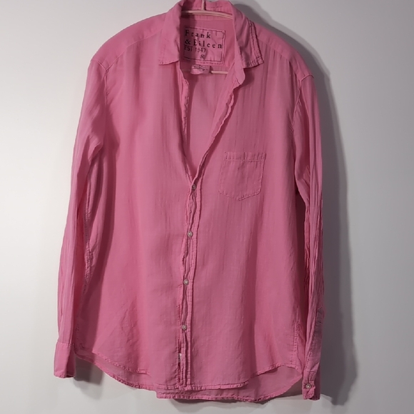 Frank & Eileen Tops - Frank & Eileen | 100% Cotton Bright Pink Lightweight Button-Down Shirt Size M
